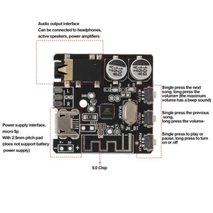 2Pcs Audio Receiver Module BT5.0 Amplifier Board Button Control 3. HOM - Picture 1 of 12