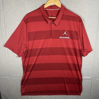Nike Air Jordan Oklahoma Sooners Men's XL Crimson Red Short Sleeve Polo Shirt - Image 1 of 4