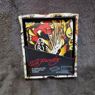 Ed Hardy Bi-fold Wallet Edgy Screaming Tiger With Valet Tray - Image 1 of 4