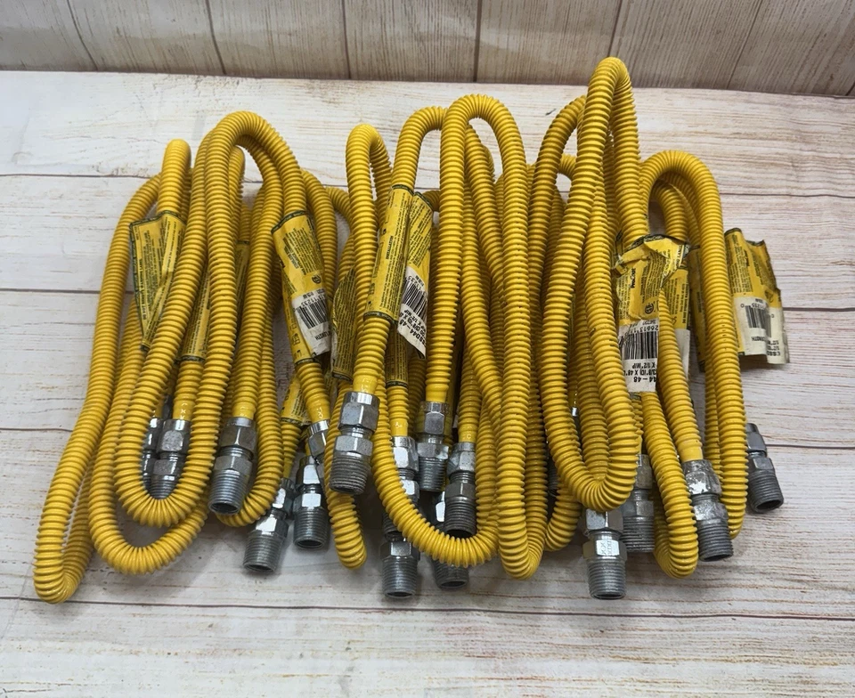 12x黄铜工艺48英寸Procoat燃气电器连接器3/8 ID x 1/2 MIP x 1/2 MIP — 第 1/4 张图片