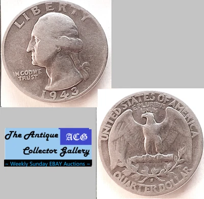 1943 S US San Francisco Mint Silver Washington Quarter🪙WW2 Era 🪙 - Image 1 of 4