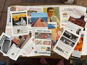 21 Pc Lot 1950s Tire Ads From Nat Geo Magazines, Firestone Goodyear DuPont More - Picture 1 of 11