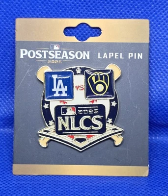 2025 NLCS Los Angeles vs Milwaukee Brewers Dueling Pin - Image 1 of 2