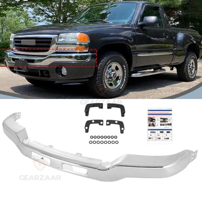 Front Bumper For 2003-2007 GMC Sierra 1500 Fits 1500 HD with Mounting Brackets - Image 1 of 4