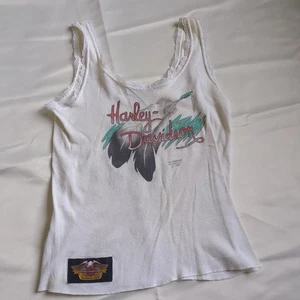 Camiseta sin mangas vintage 3D emblema Harley Davidson nativa pluma motociclista 1990 M Nashville - Imagen 1 de 21