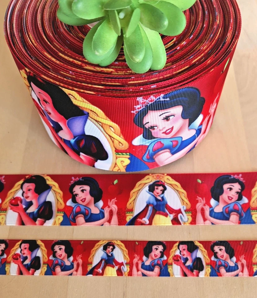 7/8, 1.5 & 3" (1 YD) Snow White Grosgrain Ribbon Prince Disney Character Ribbon - Image 1 of 1