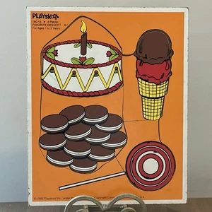 Playskool Lieblingsdessert Holzpuzzle Vintage 4 Teile #180-15 - Bild 1 von 6