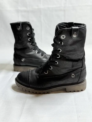 Bota de combate Roxy Bruna negra con cordones para mujer talla 6,5 Foto 1 de 4