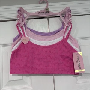 NWT Girls Juicy Couture Pink Purple White Bralette Set Size XL - Picture 1 of 5