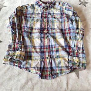 Ralph Lauren Shirt Easter Youth Boys 7 Blue Yellow Red Plaid Button Down - Picture 1 of 8