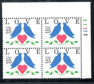 US Scott #2440 Plate Block of 4, "Love ", Never Hinged - Picture 1 of 1