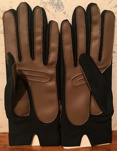 Guanti da guida vintage 1988 donna L'eggs Sheer Energy SFODERATI nero/marrone NUOVI - Foto 1 di 5