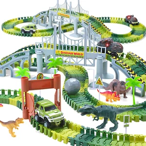 Dinosaur Toys for Toddler Age 3-8,192 PCS Create a Dino World Road Race Tracks,F - Picture 1 of 7