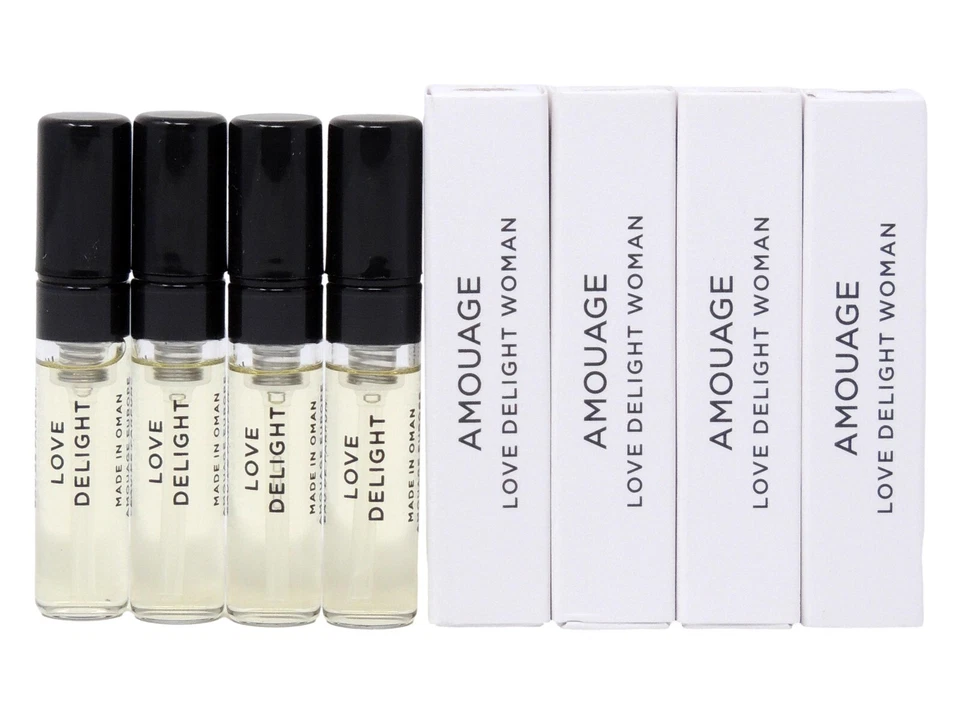 AMOUAGE LOVE DELIGHT WOMAN EDP 2,0 ml 0,06 fl oz x 4 viales de muestra de spray de perfume Foto 1 de 1