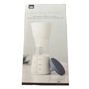 Chef'n Clear Glass Nut Milk Maker Kit Mesh Filter & Silicone Spill-Proof Lid - Picture 1 of 2