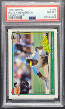 1991 Topps Rickey Henderson Desert Shield PSA 8