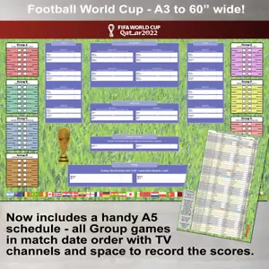 "Planificador de cartel de cartel de la Copa Mundial de la FIFA 2022" impreso en tarjeta de hasta 60" - Imagen 1 de 3