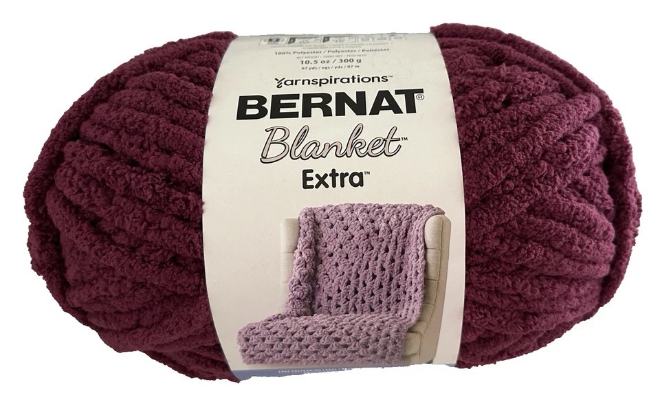 Bernat Blanket Extra Yarn Burgundy Plum 057355428461 10.5 Oz