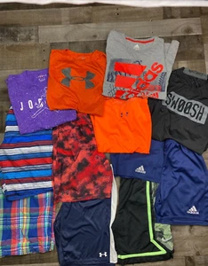 Under Armour Nike Boys Lot of 12 Youth XL Athletic Shorts Shirts Spring/Summer - Picture 1 of 14