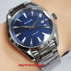 40 mm Bliger blaues Zifferblatt Saphirglas Japan 24 Juwelen NH35A Automatik Herrenuhr - Bild 1 von 7