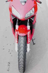 DUNLOP VERTICAL FORK FENDER MOTORCYCLE STICKER DECAL (2x) Colors & carbon fiber - Picture 1 of 10