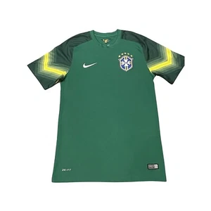 Camiseta deportiva Nike Brasil CBF para hombre S verde fútbol fútbol parche 2014 Dri Fit - Imagen 1 de 8