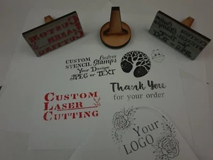 Custom Stamp Personalised Rubber stamps for logos Text or QR Code Bespoke Custom - Picture 1 of 2