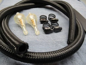 BMW Airhead 3' Braided Cloth Fuel Gas Hose Line Filters r75/6 r90/6 r90s r100rt - Picture 1 of 9