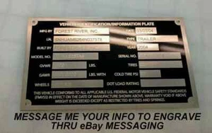ENGRAVED 14 LINE TRAILER ID DATA PLATE NUMBER DATA TAG NAMEPLATE - Bild 1 von 4