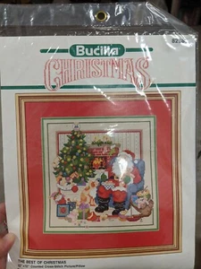Bucilla The Best Of Christmas 12 x 12 Counted Cross Stitch Picture Pillow 82989 - Picture 1 of 5