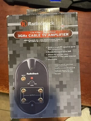 RadioShack (1500472) 1-In/1-Out Bidirectional 3GHz Cable TV Amplifier signal - Image 1 of 4