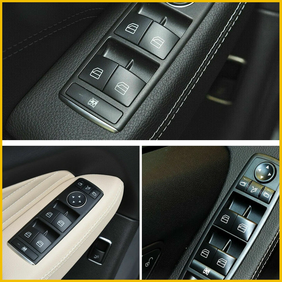 4PCS Window Switch Button Cover Cap Set for Mercedes-Benz W204 C-Class W212 W166 Foto 1 de 4