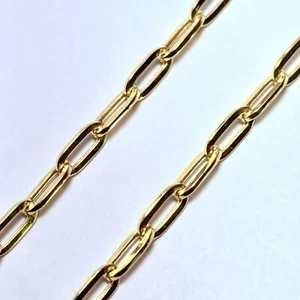 Collar de cadena de oro amarillo de 18 quilates de 3,5 mm de eslabones de cable alargados de 17,75" de 6,2 g - Imagen 1 de 6