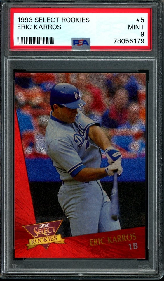1993 SELECT DUFEX ROOKIES #5 ERIC KARROS PSA 9 DODGERS LOW POP - Image 1 of 1
