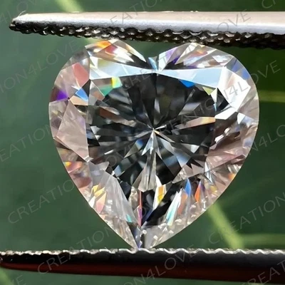 Piedra Moissanita Suelta Blanca Color D Certificado IGLA 8mm Corte Corazón VVS1 (1 pieza) Foto 1 de 4