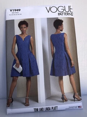 Vogue Patterns V1949 Misses Dress By Tom And Linda Platt Sizes 18-26. New Uncut  - Image 1 of 2