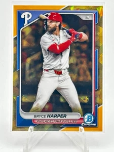 Bryce Harper 2024 Bowman Chrome Sapphire Gold Refractor /50 SP Phillies HOF - Picture 1 of 2