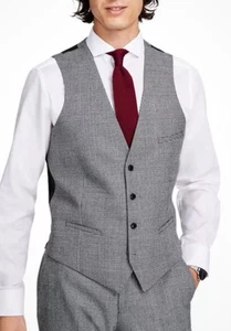 Bar III Mens Slim Fit Black White Plaid Suit Vest Large Brand New I’m Package - Picture 1 of 4