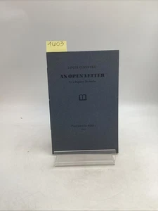 Signed Open Letter To A Beginner Bookseller Limited Edition Ginsberg Glade Press - Imagen 1 de 9