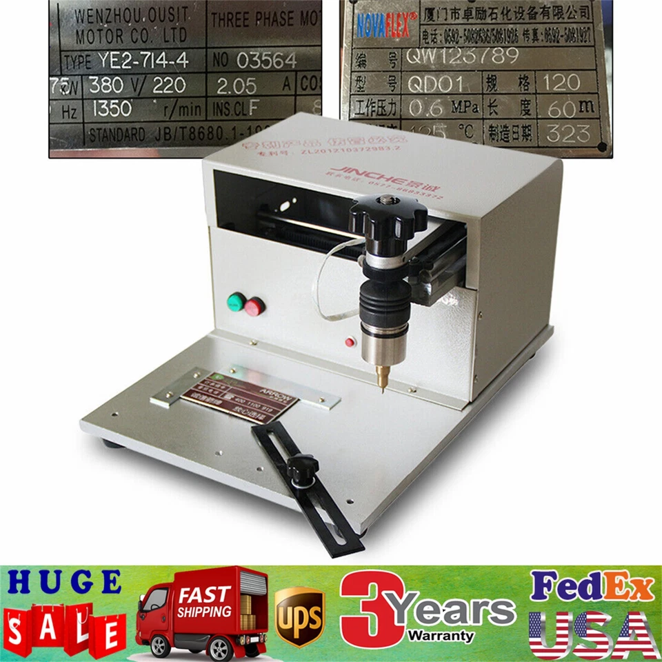 110V Desktop Electric Marking Engraving Machine Nameplate Tags Metal Marking USB - Image 1 of 4