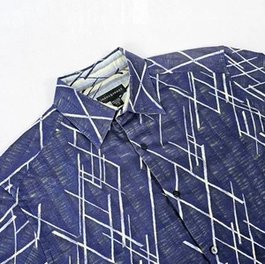 Jhane Barnes PushPull Limited Edition Shirt Mens L Purple Blue 3D Cotton Sheer  - Picture 1 of 10