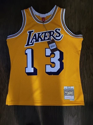 Mitchell & Ness NBA Jersey Wilt Chamberlain Error Misspelled Lakers L 1971 SC - Image 1 of 2