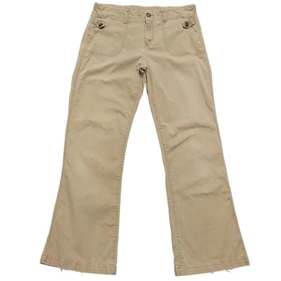Pantalones cargo caqui Faded Glory para mujer pierna acampanada talla 12 mezcla de algodón spandex J426 Foto 1 de 4