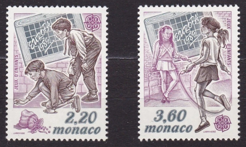 MONACO #1682-1683 MNH CHILDREN'S GAMES; MARBLES & JUMPING ROPE - Image 1 of 1