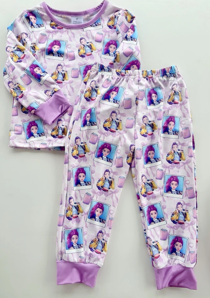 紫色流行唱歌公主女孩睡衣 6 码 — 第 1/1 张图片