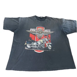 Vintage 90s Harley-Davidson Motorcycles Fat is Where It’s At Biker Shirt XL USA - Picture 1 of 10