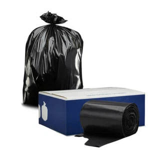 Bolsas de basura de contratista Plasticplace de 42 galones con solapas - negras, estuche de 50 bolsas - Imagen 1 de 10