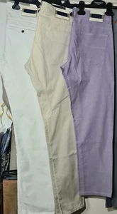 3 Jeans SIVIGLIA 1 Panna - 1 Beige - 1 Lilla Taglia 33 - 47 - 5 tasche Cotone OK - Foto 1 di 6