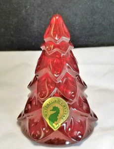 Waterford Christmas Tree Small Red Mini 2.5" Sculpture Boxed w/tag # 40005788 - Picture 1 of 5