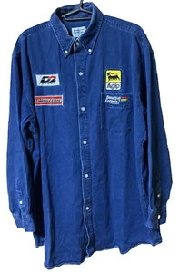 Camisa Benetton Formula 1 Racing Team Agip Denim Abotonada Talla L De Colección Años 90 - Imagen 1 de 18